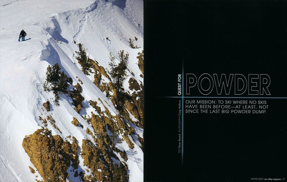 Cat skiing feature, photograph by Craig Wolfrom
