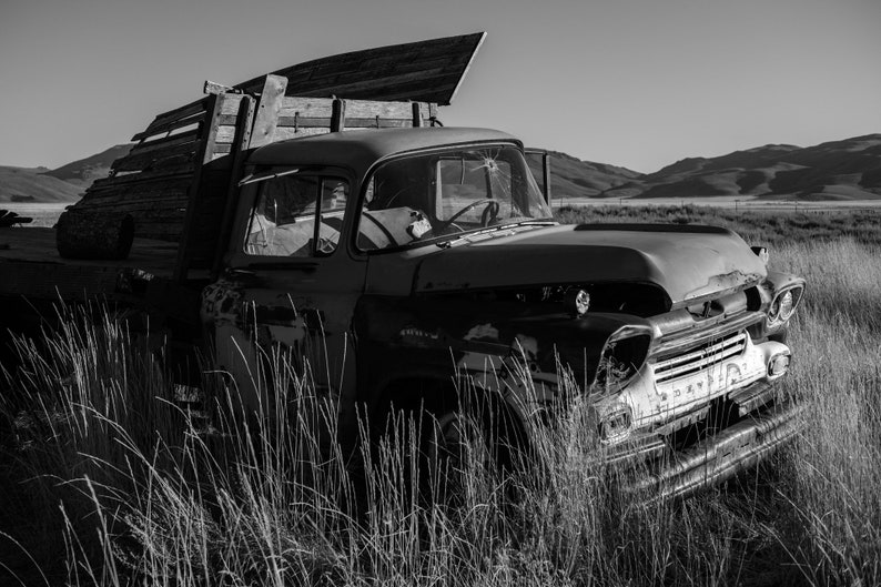 Deserted Truck, Hill City, Idaho. An old truck growing into the landscape.
