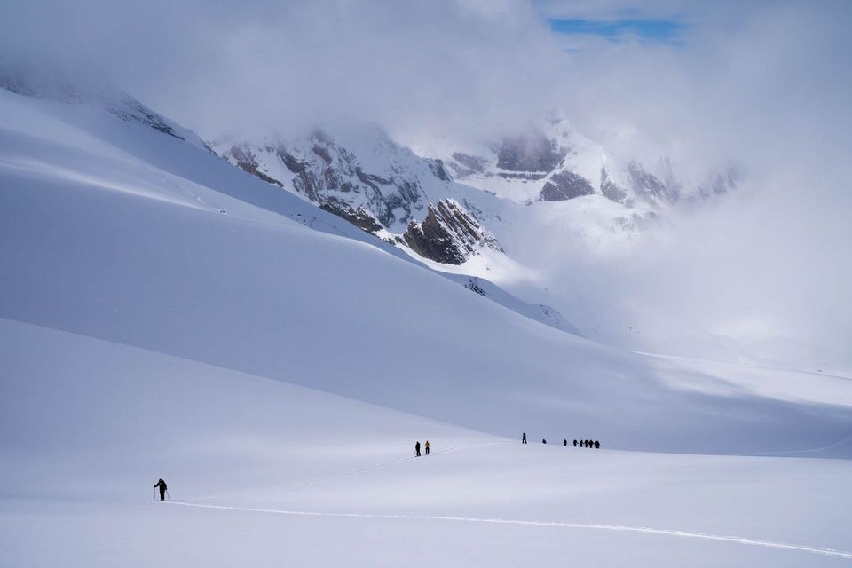 Glacial Skiing at Mistaya Lodge, BC, Canada, photograph by Craig Wolfrom