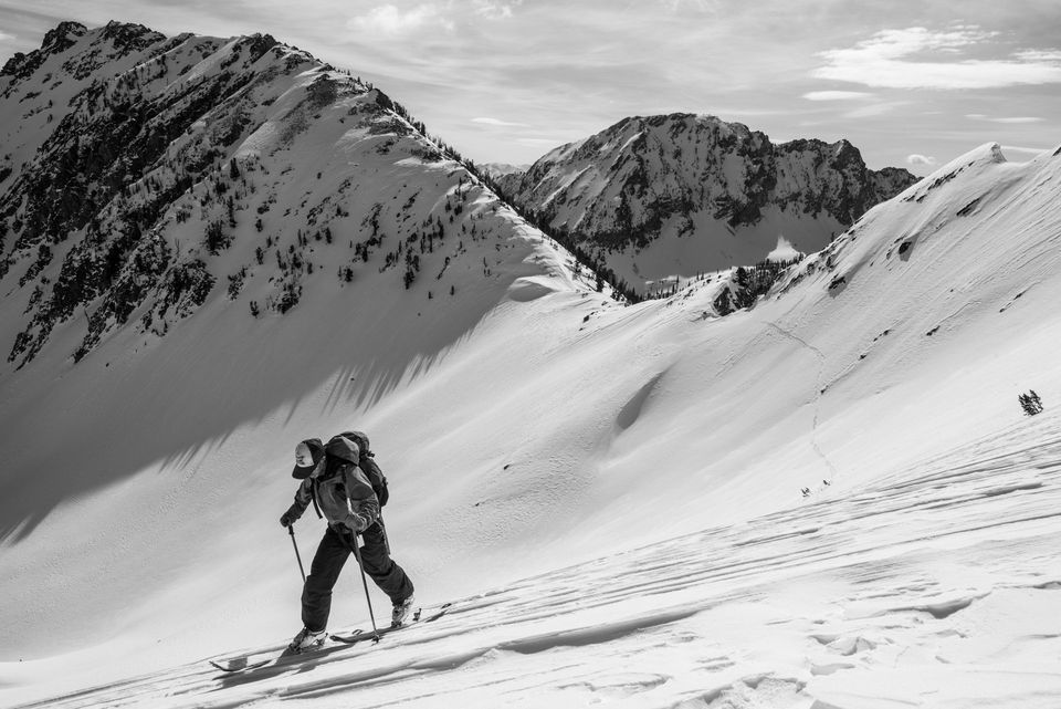 Navigating Alpine Terrain. Setting your own track through varied terrain, safely, takes snow science and years of experience.