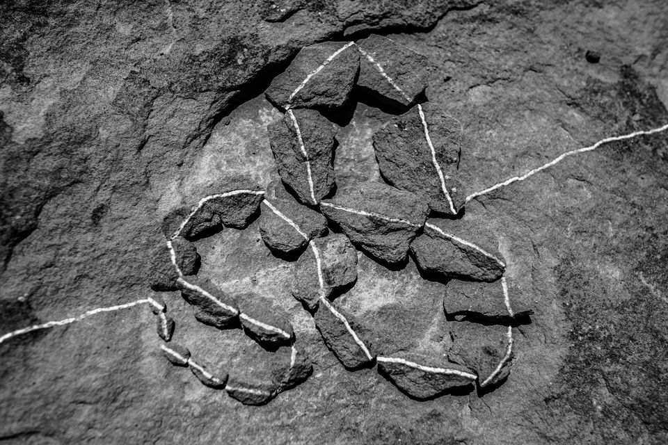 Rock Art, Utah. An Andy Goldsworthy-inspired rock installation I built while exploring the canyonlands of Utah.