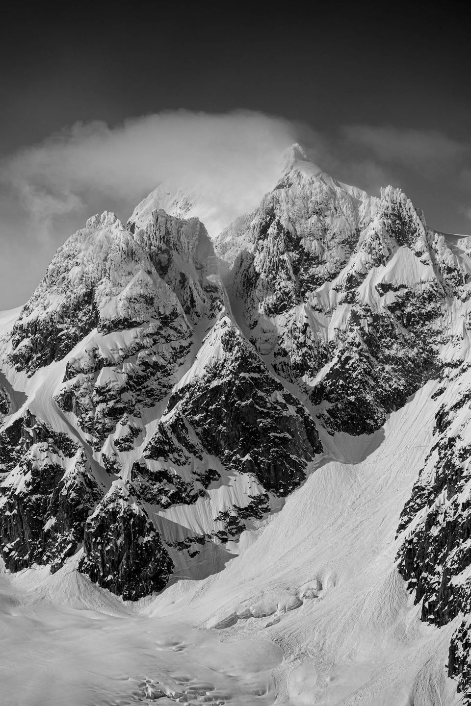 Stormy Peak 5970. Storm clouds clear from Peak 5970 in Alaska's Kenai Fjords National Park.