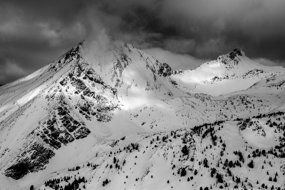 Stormy Skies, Pioneer Mountains, Idaho. A winter storm passes over the high peaks of the Pioneer Mountains in south-central Idaho.