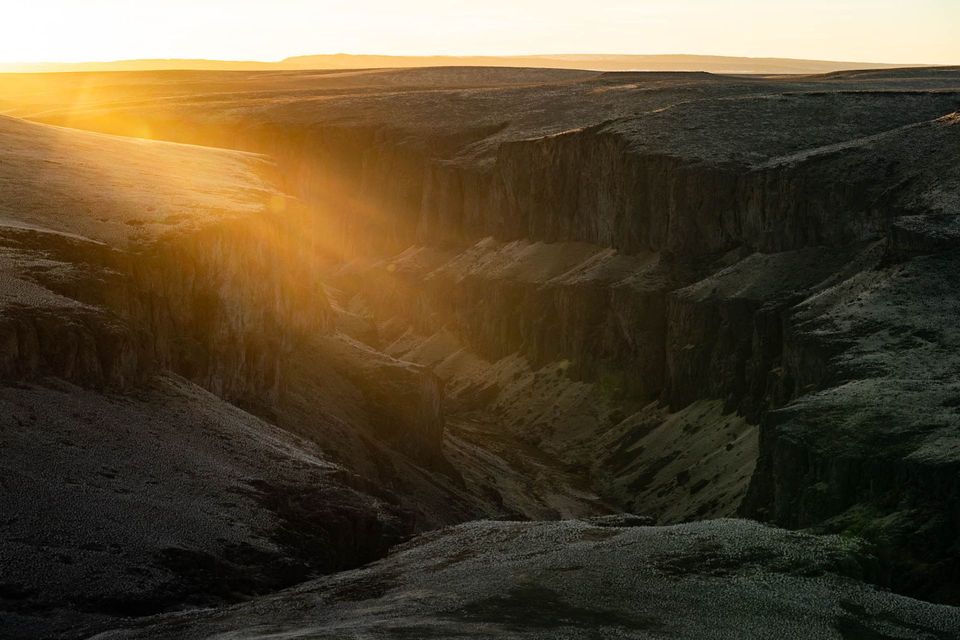 Sunrise, Idaho Desert. The sun rises over the southern Idaho desert river canyons.