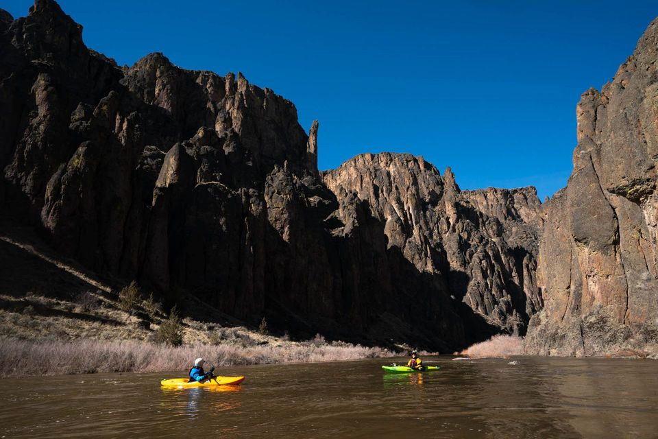 Upper Owyhee Backcountry. Getting to the Upper Owyhee put-in can be harder than the kayaking. Mark Sachs enjoys a lazy stretch on day two.